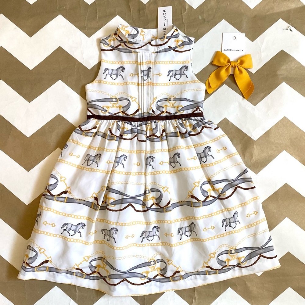 Janie and Jack White and Gold Dress